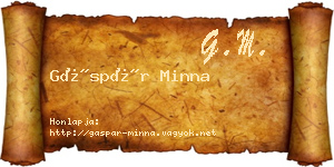 Gáspár Minna névjegykártya